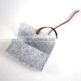 Custom Logo Folding and Cheap Soft Felt Eyeglasses Bag Sunglasses Pouch Case Wholesale With PU Leather Strip thumbnail-5