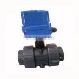 Full Port 40mm PVC Electric Motorized Ball Valve With Actuator Union Thread