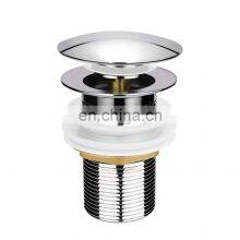 Sliver Brass Chrome Basin Sink Waste Unslotted Modern Click Clack Pop Up Drain Waste thumbnail-1