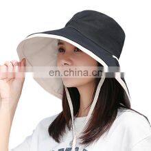New Ins Style Fashion Big Brim Solid Color Double-sided Fisherman Hat Summer Simple Lace Sun Hat thumbnail-1