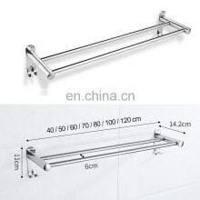 Wholesale Double Towel Bar Towel Rack With Hook Bathroom Rack Bathroom Shelf Stainless Steel Hanging Rack Rbathroom Accessories thumbnail-2