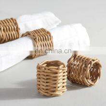 Hot Sale Rustic Rattan Napkin Ring WHolesale in Bulk Tableware Set Napkin Holder Rings Wovenmade in Vietnam thumbnail-2