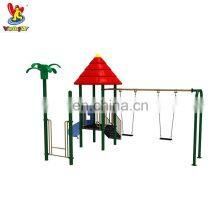 Classic Themes Amusement Park Rides House for Kids Games Playhouse Plastic Slide Outdoor Playground Equipment With Swings thumbnail-2