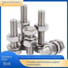 High-quality 201/304 Stainless Steel Hot-dip Galvanized Outer Hexagonal Bolt, Hexagonal Screw With Matching Flat Washer, Spring Washer and Nut thumbnail-4