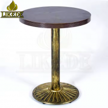 24-Inch Round Bronze Base Cast Iron Bistro Table With Wrought Iron Bar Top for Restaurant Use thumbnail-2