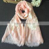 New Style Flower Embroidery Design Fashion Woman Cotton Viscose Scarf thumbnail-5