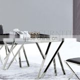 New style stainless steel Modern glass dining table (SZ-DT002)