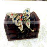 Noble Butterfly Crystal Brooch, Butterfly Crystal Pins, Diamond Brooch Pins, Strass Button Brooch Pins for Banqute Invitation thumbnail-2