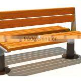 Wood With Steel Frame Garden Park Leisure Bench, With Back and Armrest Chair