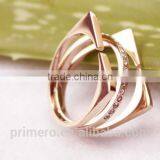 New Personalized Stainless Steel 3 Layers Inlay Crystal Finger Rings for Women thumbnail-5