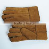 Lambswool Lined Yellow Color Women's Double Face Leather Gloves