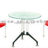 Modern Meeting office negotiating round glass conference table