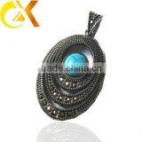 2013 fashion stainless steel pendant with bule onyx