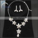 Elegant Costume Jewelry Set Flower Rhinestone Jewelry Set for Wedding Bride Party thumbnail-1