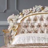 Hand Carving Furniture - Handcraft Royalty Golden Foil Bed thumbnail-3