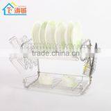 17' RG6022 Double Plastic Tray Kitchen Cabinet Dish Rack thumbnail-1