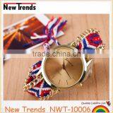 Newest National Style Multi Color Woven Braid Women Bracelet Watches thumbnail-4