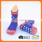 fancy design cotton anti-slip indoor children cartoon tube socks