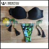 Wholesale Women Sexy Print Tassel Bikini Swimsuit thumbnail-1