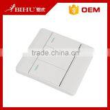 Top Selling Pure White BIHU New Version Flat 3 Gang Wall Light Push Button Switch and Socket thumbnail-3