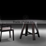 wooden chair and table
