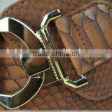 Korea Style Winter New Fashion Ladies and Women Alloy Hook Buckle Snakeskin Leather Super Wide Waist Belt for Long Down Coat thumbnail-3