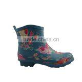 Fashionable Flower Short Rubber Rain Boots for Lady
