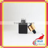 15ml 30ml solid matte frosted rectangle black glass dropper bottles wholesale for e liquid e juice vape juice GR193R