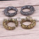 Fashion Pave Crystal Zircon Double Horn Druzy Stone Pendant, Simple Design Pendant Jewelry For Women thumbnail-6