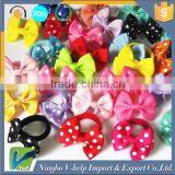 Sweet Solid Print Bow Elastic Hair Ropes Kids Hair Ties Adorable Ponytail Holder Hair Accessories