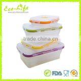 4 Sizes Microwave Dishwasher Safe Silicone Collapsible Lunch Box With Plastic Lid, Foldable Silicone Food Container thumbnail-6