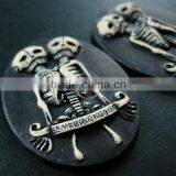 30x40mm Oval Black Twins Skull Skeleton Steam Punk Resin Cameo DIY Halloween Cabochon Vintage Pendant Charm Jewelry Supplies 412 thumbnail-3