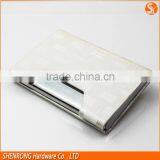 Silver Stainless Steel and PU Leather Composite Credit Card Case With Velvet Inside