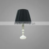 Metal Base And Body In White Powder Coating With Black Fabric Lampshade Bedside Table Lamp Study Table Lamp