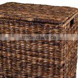 Eco-friendly Dyeing Water Hyacinth Woven Laundry Hamper With Liner thumbnail-5