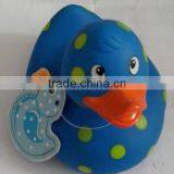 Dots printing PVC eco-friendly baby soft bath swimming duck toy