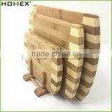 3pc Cutting Block and Bamboo Chopping Board Set with Rack/Homex_FSC/BSCI Factory