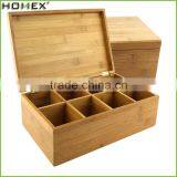 Beautiful And Custom Luxury Black Brown White Glossy Lacquer Finish Bamboo Tea Box/Homex_Factory thumbnail-1