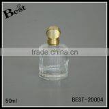 China Cosmetic 50ml High Quality Custom Simple Crystal Glass Perfume Bottle Gold Metal Cap Best Sale thumbnail-1