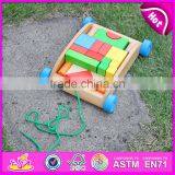 2015 Educational Wooden Trolly Toy,Children Blocks Drag Car Handmade Wooden Trolly Toy,Block Trolly Wooden Block Car Toy W13C019 thumbnail-2