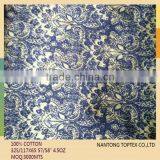 100% Cotton Discharge Print Indigo Denim Fabric thumbnail-1