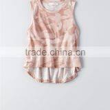 MGOO Hot Product High Neck Curved Hem Pink Camo Tank Top Fitness Women Sleeveless Crop Tops thumbnail-3