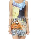 2015 Latest fashion dress, all over sublimation printing dress, sexy ladies dress wholesale