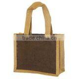 Eco-Friendly Small Two-Toned Jute Gift Bag - Features Jute Self Jute Handles and Comes With Your Logo. thumbnail-3