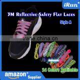 Colorful 3M Flat Shoelaces With Retail Packaging - Amazon Hot Selling Safety Flat Feature Laces - 3M Safety For Sneakers thumbnail-1