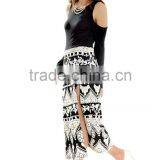 New Fashion Retro Dream Floral Cutout Sleeves Slit Dress Wholesale thumbnail-3