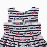 New Classic Stripes Muti-layers Summer Latest Fashion Dresses With Bow Print thumbnail-3