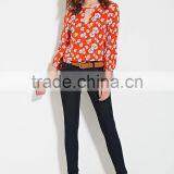 2016 High Quality Printed Cotton Fashionable Summer Long Sleeve Butterfly Blouse thumbnail-4