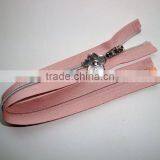 3# Open End Pink Nylon Zipper With Flowery Zipper Puller thumbnail-1