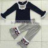 Top Selling Plain Ruffle Cotton Wholesale Clothes Sets thumbnail-1
